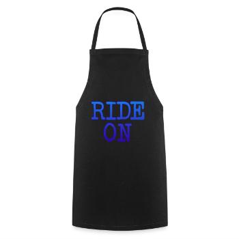 Slogan de motivation RIDE ON Statement - Tablier de cuisine - noir - Devant - AI Model Male 185 dark (185cm)