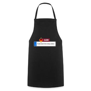Démocratie sécurisée 2.0 | Cadeau - Tablier de cuisine - noir - Devant - AI Model Male 185 dark (185cm)