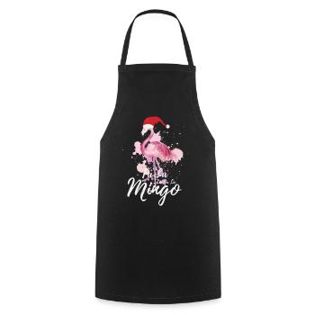 Fa La La La La Mingo Funny Christmas Flamingo Cute - Cooking Apron - black - Front - AI Model Male 185 dark (185cm)