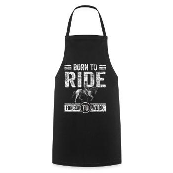 Cadeau né pour monter des chevaux - Tablier de cuisine - noir - Devant - AI Model Male 185 dark (185cm)