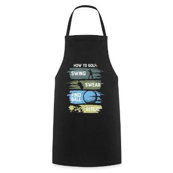How To Golf Funny - Cooking Apron - black - Front - AI Model Male 185 dark (185cm)