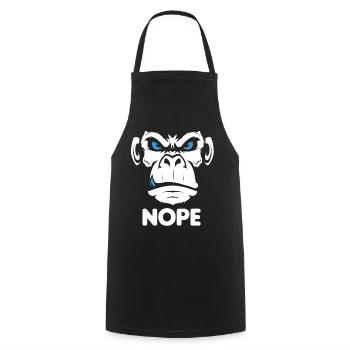 Nope Nö Nein Affe Monkey Jetzt nicht Hau Ab Weg - Kochschürze - Schwarz - Vorne - AI Model Male 185 dark (185cm)