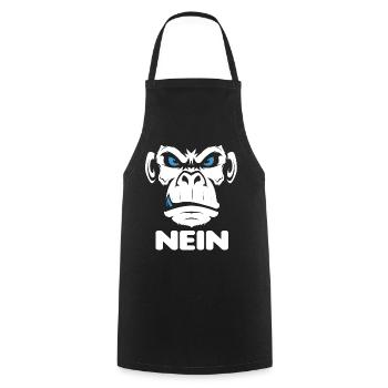 Nope Nö Nein Affe Monkey Jetzt nicht Hau Ab Weg - Kochschürze - Schwarz - Vorne - AI Model Male 185 dark (185cm)