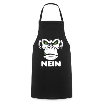 Nope Nö Nein Affe Monkey Jetzt nicht Hau Ab Weg - Kochschürze - Schwarz - Vorne - AI Model Male 185 dark (185cm)