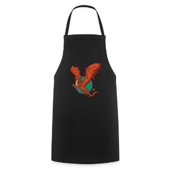 Dungeons & Dragons Red Dragon - Cooking Apron - black - Front - AI Model Male 185 dark (185cm)