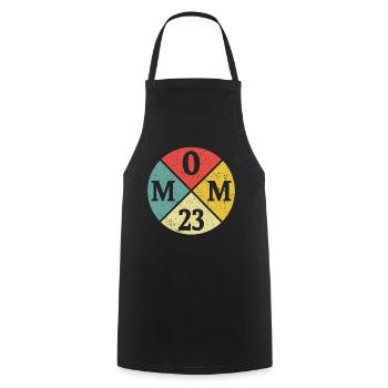 Mom 2023 Gift Mom 23 Expectant Mother - Cooking Apron - black - Front - AI Model Male 185 dark (185cm)