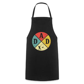 Retro Dad Angler Daddy Fisherman Dad Daddy Fishing - Cooking Apron - black - Front - AI Model Male 185 dark (185cm)