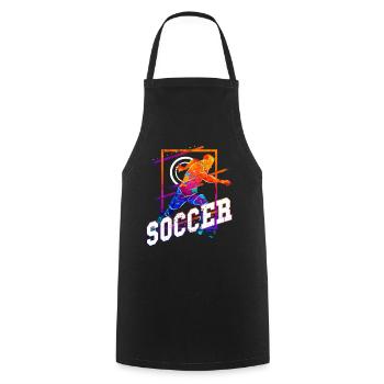 Joueur de football Joueur de football Fan Club Bunt - Tablier de cuisine - noir - Devant - AI Model Male 185 dark (185cm)