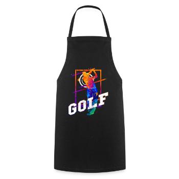 Golf Golfen Golfspieler Sport Hobby Club Vintage - Kochschürze - Schwarz - Vorne - AI Model Male 185 dark (185cm)