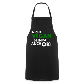 Nicht vegan sein ist auch ok - Kochschürze - Schwarz - Vorne - AI Model Male 185 dark (185cm)