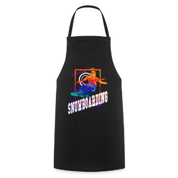 Snowboard Snowboarding Snowboarder Freestyle Stunt - Kochschürze - Schwarz - Vorne - AI Model Male 185 dark (185cm)