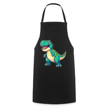 Cute Dinosaur - Cooking Apron - black - Front - AI Model Male 185 dark (185cm)