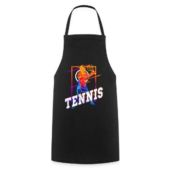 Tennis Tennis Player Woman Sport Match Club Fan - Cooking Apron - black - Front - AI Model Male 185 dark (185cm)