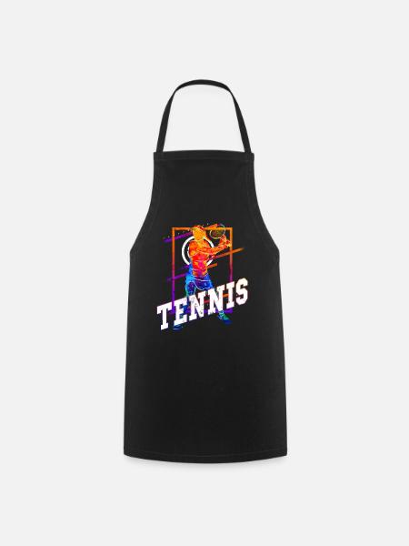 Tennis Joueur De Tennis Femme Sport Match Club Fan - Tablier de cuisine - noir