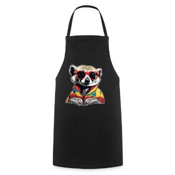 Naughty meerkat with sunglasses - Cooking Apron - black - Front - AI Model Male 185 dark (185cm)