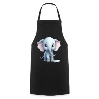 Cute Elephant Baby - Kochschürze - Schwarz - Vorne - AI Model Male 185 dark (185cm)