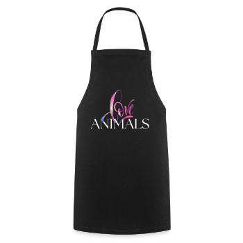 AIMER LES ANIMAUX - Tablier de cuisine - noir - Devant - AI Model Male 185 dark (185cm)