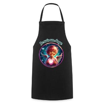 Je suis un Ange - Tablier de cuisine - noir - Devant - AI Model Male 185 dark (185cm)