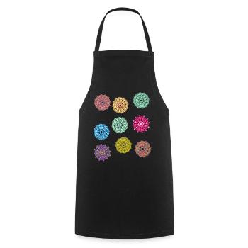 Amoeba Pattern - Cooking Apron - black - Front - AI Model Male 185 dark (185cm)