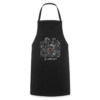 This way love - Cooking Apron - black - Front - AI Model Male 185 dark (185cm)