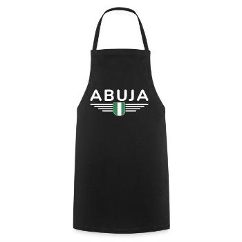 Abuja Design – Proud of Nigeria's capital - Cooking Apron - black - Front - AI Model Male 185 dark (185cm)