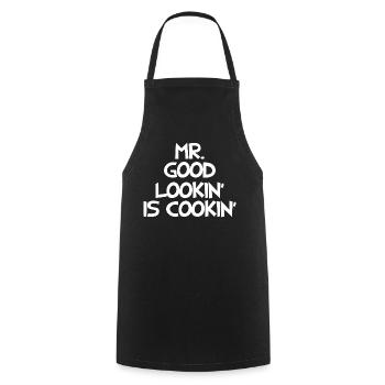 Mr good lookin is cookin - Cooking Apron - black - Front - AI Model Male 185 dark (185cm)