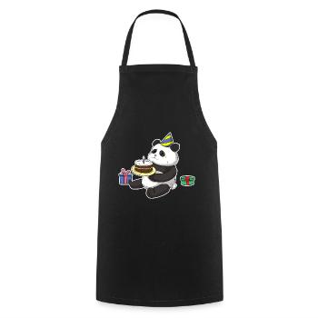 Panda Birthday Bday Geburtstag - Kochschürze - Schwarz - Vorne - AI Model Male 185 dark (185cm)