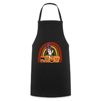 Cute Boston Terrier Halloween Costume Dog - Cooking Apron - black - Front - AI Model Male 185 dark (185cm)