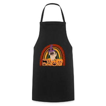 Süßer Mops Halloween Kostüm Hund - Kochschürze - Schwarz - Vorne - AI Model Male 185 dark (185cm)