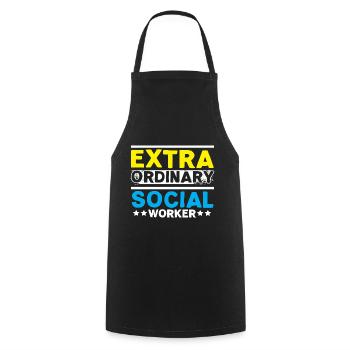Extra Ordinary Social Worker Job Social Well-being - Cooking Apron - black - Front - AI Model Male 185 dark (185cm)