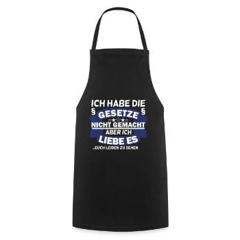 Ordnungsamt Dienst Arbeit Beamter Geschenk - Kochschürze - Schwarz - Vorne - AI Model Male 185 dark (185cm)
