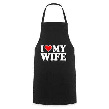 I love my wife - Kochschürze - Schwarz - Vorne - AI Model Male 185 dark (185cm)