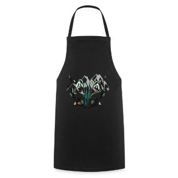 Spring Nature Mountains Mountain Flowers Tyrol Swiss - Cooking Apron - black - Front - AI Model Male 185 dark (185cm)