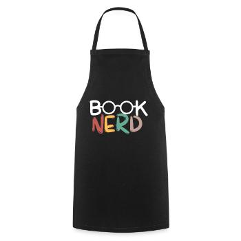 Book nerd - Cooking Apron - black - Front - AI Model Male 185 dark (185cm)