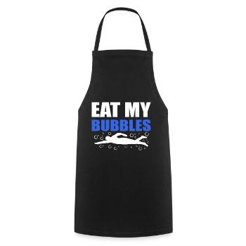 Eat My Bubbles Professional Swimmer - Cooking Apron - black - Front - AI Model Male 185 dark (185cm)