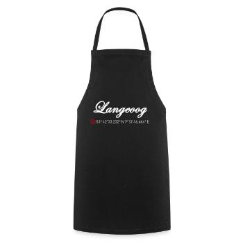 Langeoog Koordinaten - Kochschürze - Schwarz - Vorne - AI Model Male 185 dark (185cm)
