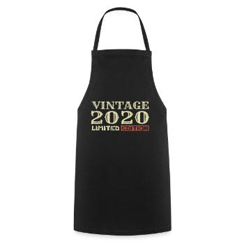 2020 Vintage :4e Anniversaire Cadeau Rétro Unique - Tablier de cuisine - noir - Devant - AI Model Male 185 dark (185cm)