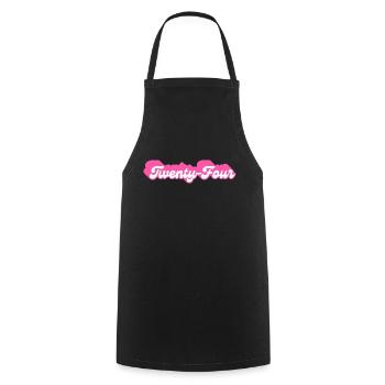 Twenty-Four Birthday - 24th Birthday Retro Pink - Cooking Apron - black - Front - AI Model Male 185 dark (185cm)