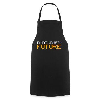 Blockchain Future Bitcoin - Kochschürze - Schwarz - Vorne - AI Model Male 185 dark (185cm)