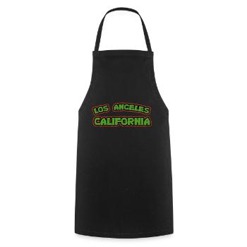 Los Angeles, Californie - Tablier de cuisine - noir - Devant - AI Model Male 185 dark (185cm)