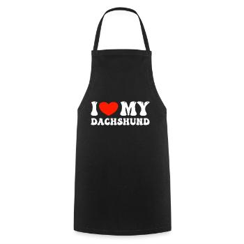 I Love My Dachshund - Cooking Apron - black - Front - AI Model Male 185 dark (185cm)