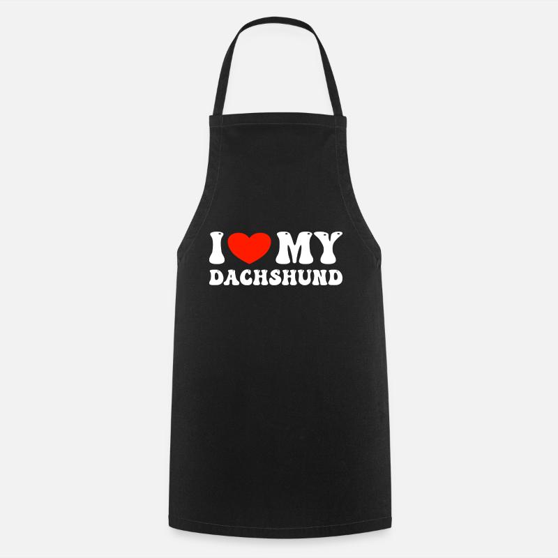 I Love My Dachshund - Kochschürze - Schwarz