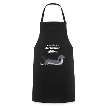 Dachshund Glitter Lustiges Hundedesign - Kochschürze - Schwarz - Vorne - AI Model Male 185 dark (185cm)