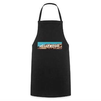 Hollywood - Kochschürze - Schwarz - Vorne - AI Model Male 185 dark (185cm)