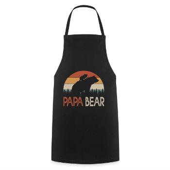 dad bear gift humor dad Dad's birthday - Cooking Apron - black - Front - AI Model Male 185 dark (185cm)