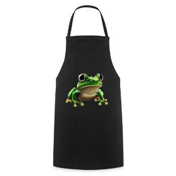 Rain Frog Water Drop Frog - Cooking Apron - black - Front - AI Model Male 185 dark (185cm)
