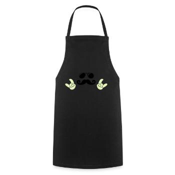 Visage froid - Tablier de cuisine - noir - Devant - AI Model Male 185 dark (185cm)