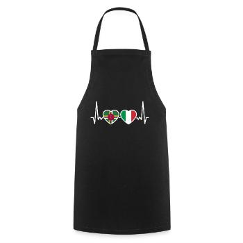 Dominica Italy Heartbeat Flag Dominicans - Cooking Apron - black - Front - AI Model Male 185 dark (185cm)