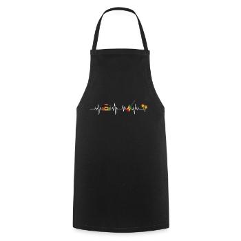 Reggae-Herzschlag - Kochschürze - Schwarz - Vorne - AI Model Male 185 dark (185cm)