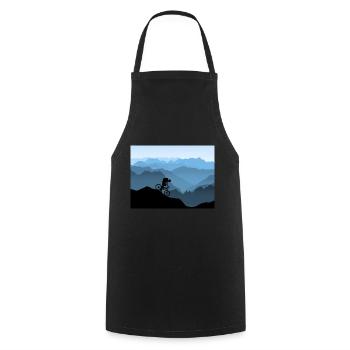 Mountain bikers in the mountains - Cooking Apron - black - Front - AI Model Male 185 dark (185cm)